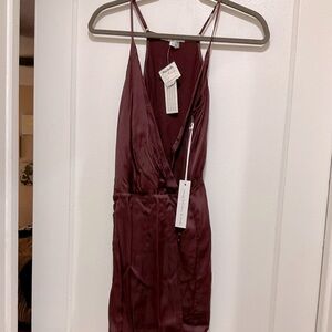 Young, fabulous, & broke NWT brown satin mini dress